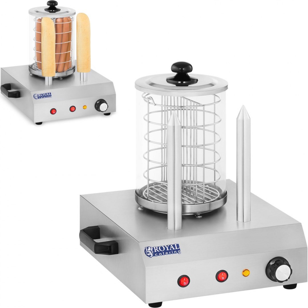 Podgrzewacz urządzenie do 30 hot dogów parówek 2 bułek Royal Catering RCHW-350-2 Royal Catering Podgrzewacz urządzenie do 30 hot dogów parówek 2 bułek Royal Catering RCHW-350-2 Royal Catering