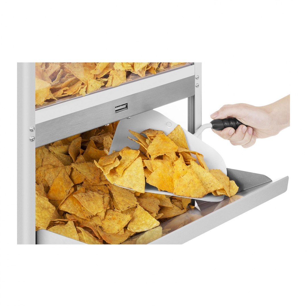 Podgrzewacz witryna grzewcza do nachos orzeszków ziemnych popcornu + szufelka Royal Catering Podgrzewacz witryna grzewcza do nachos orzeszków ziemnych popcornu + szufelka Royal Catering