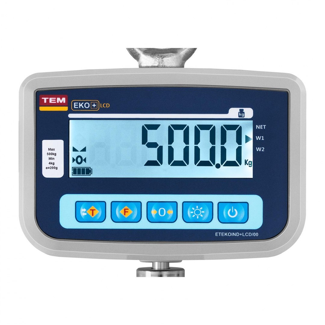 Waga hakowa wisząca magazynowa zalegalizowana bluetooth CEKO+ TEM 500kg / 200g TEM Waga hakowa wisząca magazynowa zalegalizowana bluetooth CEKO+ TEM 500kg / 200g TEM