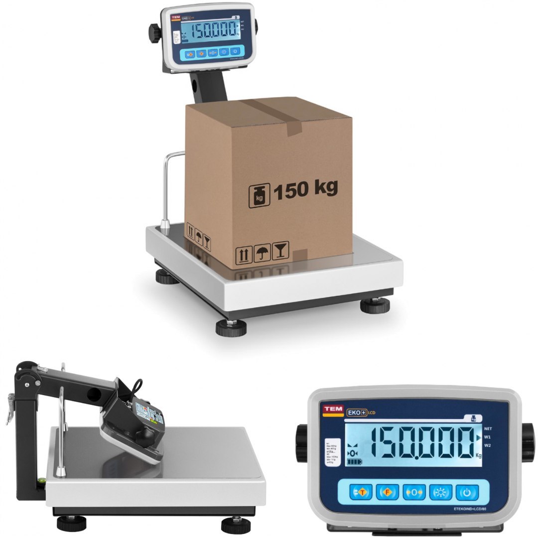 Waga platformowa magazynowa zalegalizowana BEKO+ TEM RS232 150kg / 50g TEM Waga platformowa magazynowa zalegalizowana BEKO+ TEM RS232 150kg / 50g TEM