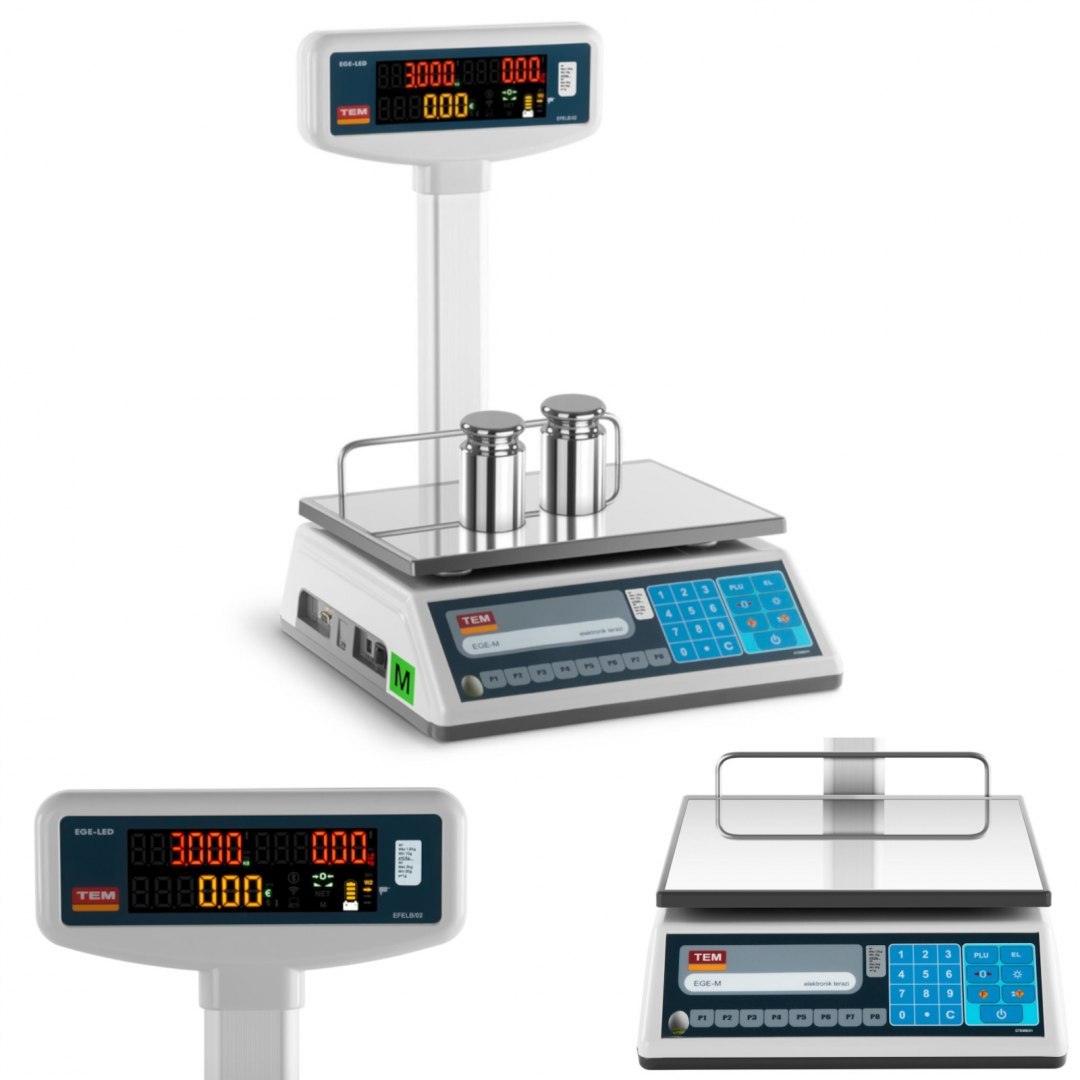 Waga sklepowa cenowa zalegalizowana EGE-LED TEM RS232 3kg / 1g TEM Waga sklepowa cenowa zalegalizowana EGE-LED TEM RS232 3kg / 1g TEM