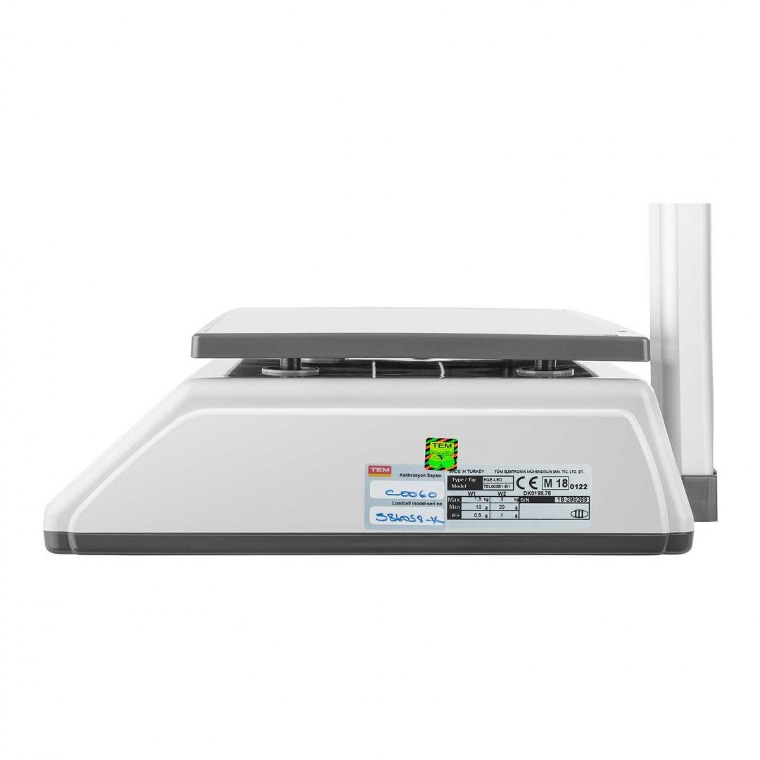Waga sklepowa cenowa zalegalizowana EGE-LED TEM RS232 3kg / 1g TEM Waga sklepowa cenowa zalegalizowana EGE-LED TEM RS232 3kg / 1g TEM
