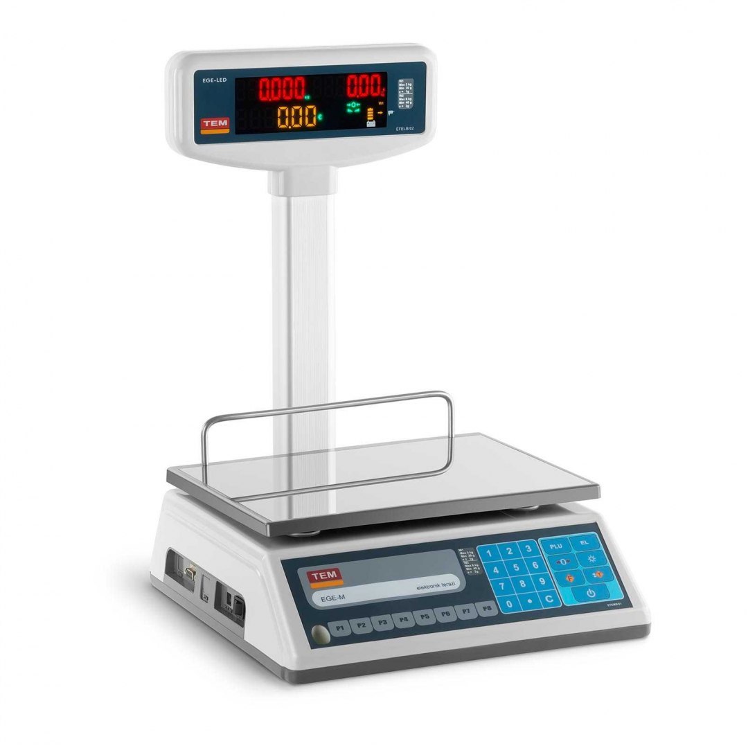 Waga sklepowa cenowa zalegalizowana EGE-LED TEM RS232 6kg / 2g TEM Waga sklepowa cenowa zalegalizowana EGE-LED TEM RS232 6kg / 2g TEM