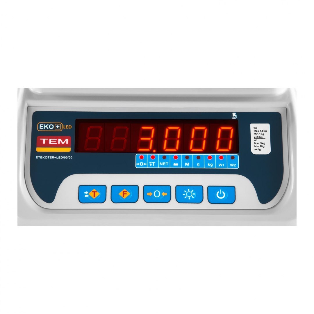 Waga sklepowa handlowa z legalizacją BEKO+ TEM RS232 3kg / 1g TEM Waga sklepowa handlowa z legalizacją BEKO+ TEM RS232 3kg / 1g TEM