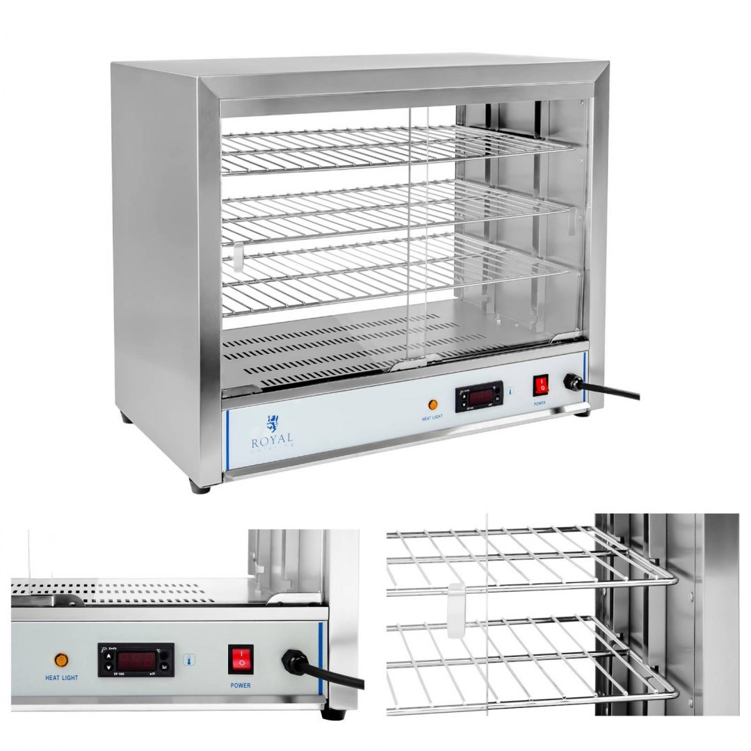 Witryna grzewcza ekspozycyjna ciepłej żywności 1000W szer. 64cm Royal Catering Witryna grzewcza ekspozycyjna ciepłej żywności 1000W szer. 64cm Royal Catering