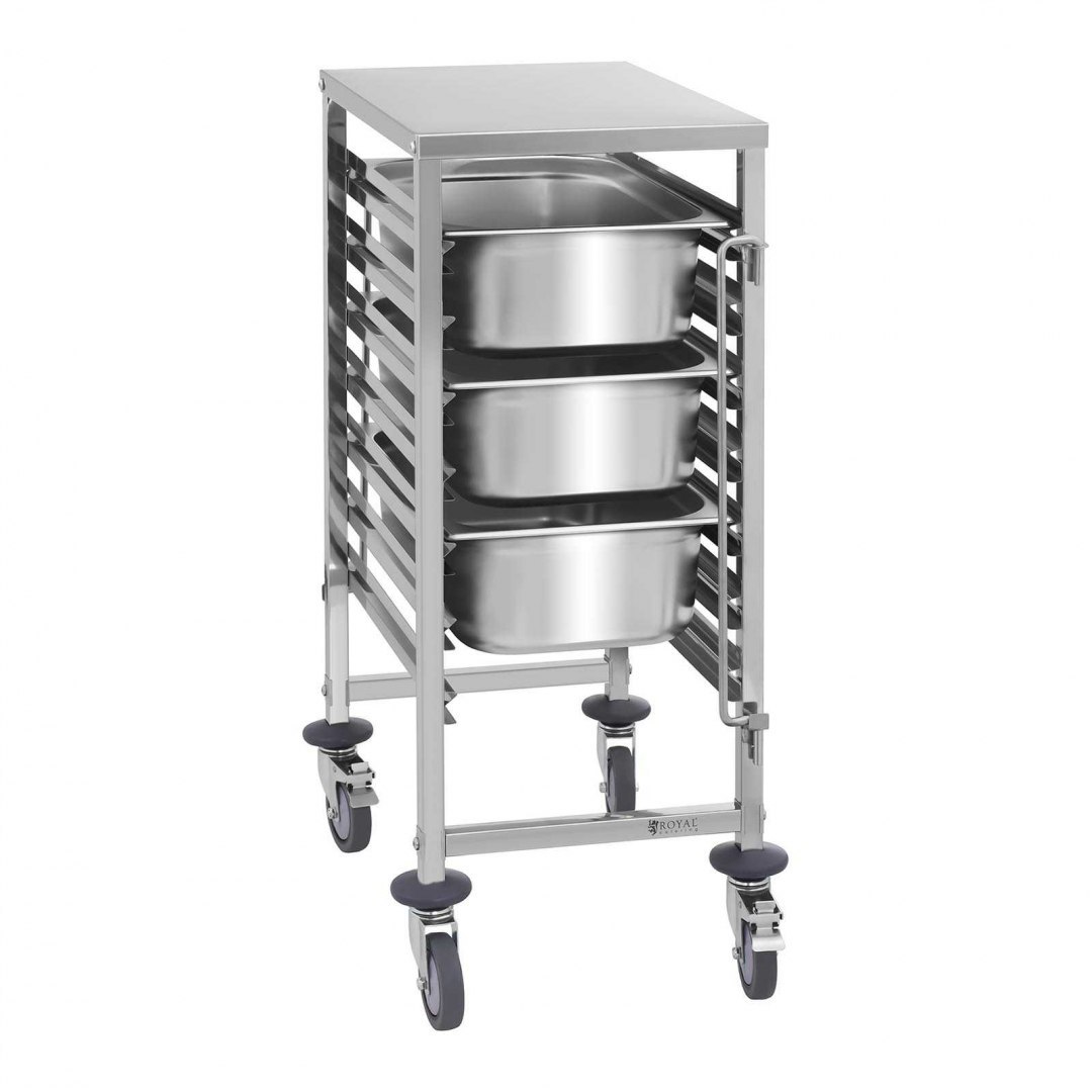 Wózek gastronomiczny transportowy do pojemników 7x GN1/1 nośność do 50kg Royal Catering Wózek gastronomiczny transportowy do pojemników 7x GN1/1 nośność do 50kg Royal Catering