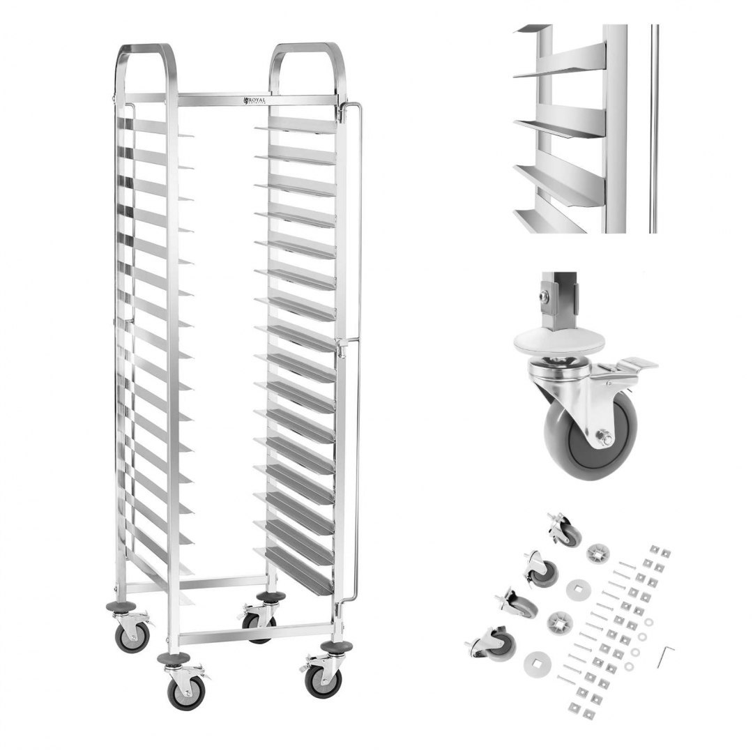 Wózek kelnerski cateringowy do transportu 16 pojemników tac 60 x 40 cm Royal Catering RCTW-16TB.1 Royal Catering Wózek kelnerski cateringowy do transportu 16 pojemników tac 60 x 40 cm Royal Catering RCTW-16TB.1 Royal Catering