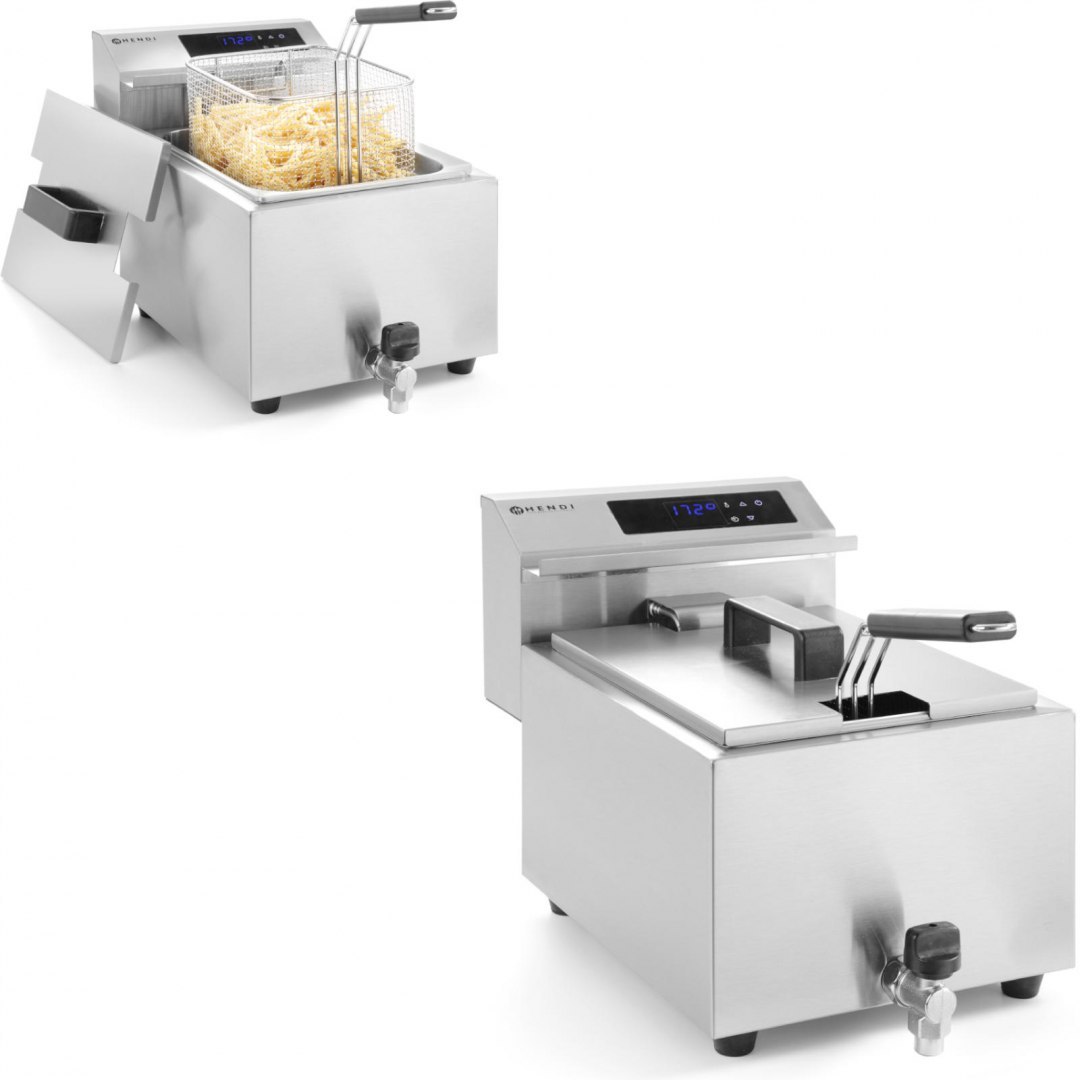 Frytownica frytkownica z panelem cyfrowym Mastercook z kranem 8L 3500W Hendi Frytownica frytkownica z panelem cyfrowym Mastercook z kranem 8L 3500W Hendi