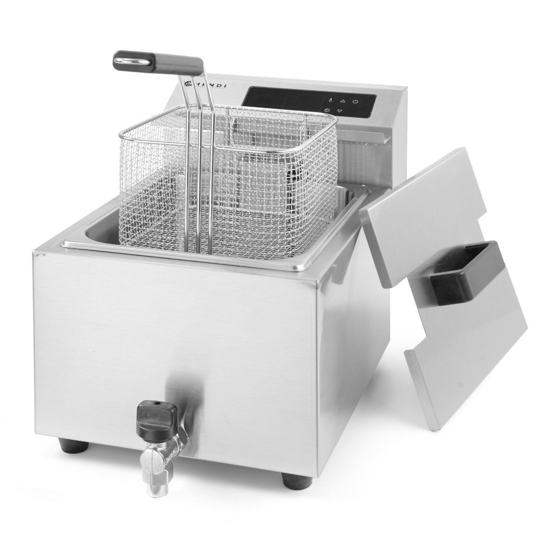 Frytownica frytkownica z panelem cyfrowym Mastercook z kranem 8L 3500W Hendi Frytownica frytkownica z panelem cyfrowym Mastercook z kranem 8L 3500W Hendi