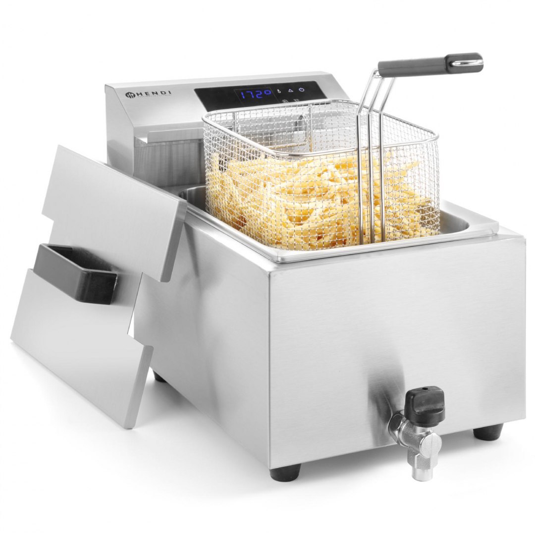 Frytownica frytkownica z panelem cyfrowym Mastercook z kranem 8L 3500W Hendi Frytownica frytkownica z panelem cyfrowym Mastercook z kranem 8L 3500W Hendi