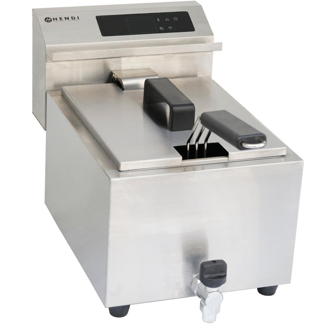 Frytownica frytkownica z panelem cyfrowym Mastercook z kranem 8L 3500W Hendi Frytownica frytkownica z panelem cyfrowym Mastercook z kranem 8L 3500W Hendi