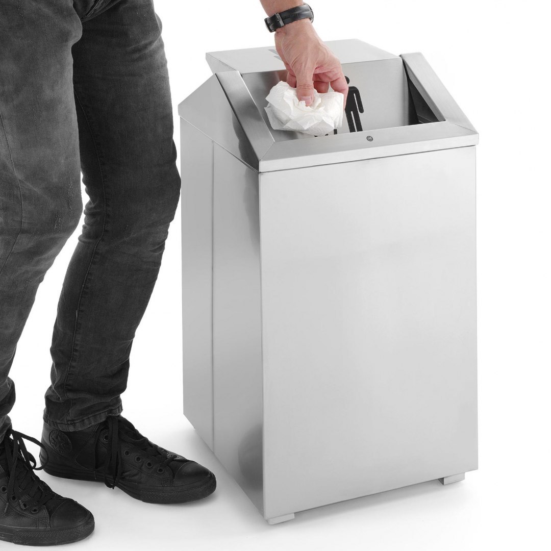 Kosz na śmieci stojący ze stali nierdzewnej z pokrywą obrotową 43L Hendi Kosz na śmieci stojący ze stali nierdzewnej z pokrywą obrotową 43L Hendi