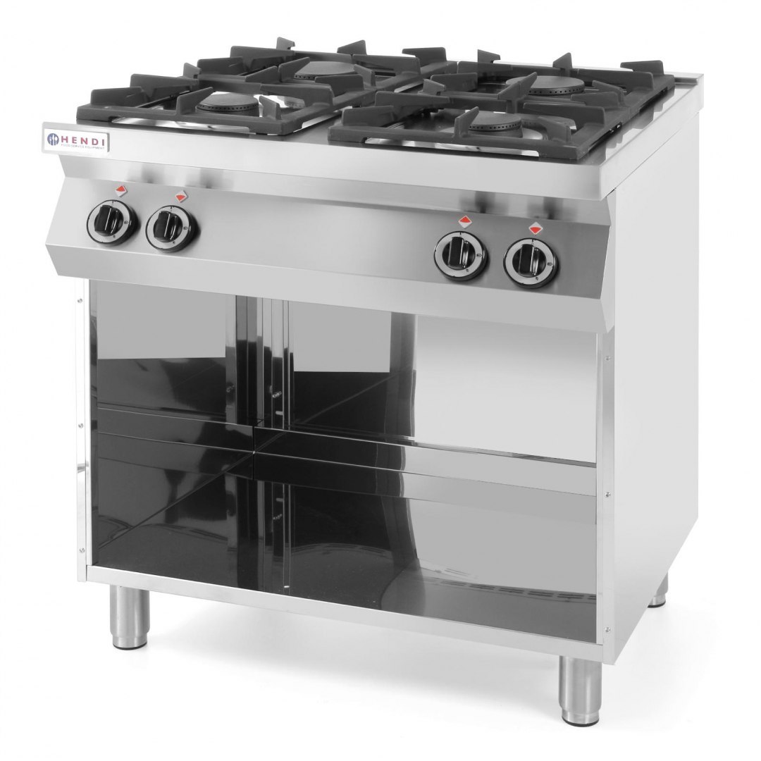 Kuchnia gazowa 4-palnikowa Kitchen Line na podstawie otwartej szer. 800mm gł. 700mm Hendi Kuchnia gazowa 4-palnikowa Kitchen Line na podstawie otwartej szer. 800mm gł. 700mm Hendi