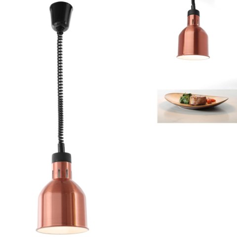 Lampa do podgrzewania potraw - wisząca cylindryczna stożkowa miedziana 250W Hendi Lampa do podgrzewania potraw - wisząca cylindryczna stożkowa miedziana 250W Hendi