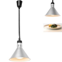 Lampa do podgrzewania potraw - wisząca stożkowa srebrna 250W Hendi