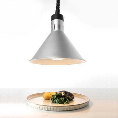 Lampa do podgrzewania potraw - wisząca stożkowa srebrna 250W Hendi Lampa do podgrzewania potraw - wisząca stożkowa srebrna 250W Hendi