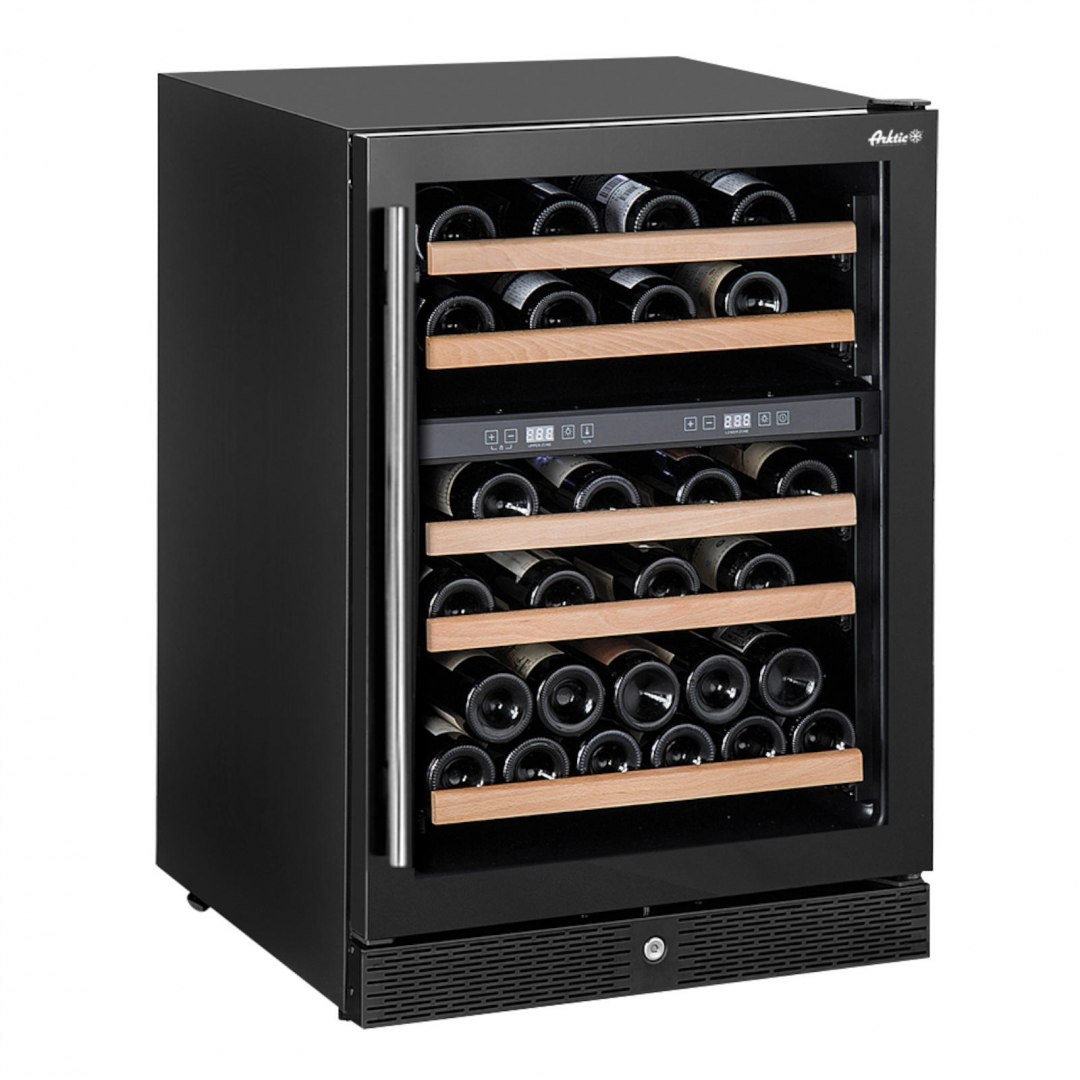 Lodówka na wino do chłodzenia wina 2 strefy 5 półek 44 butelki LED 155L ARKTIC Lodówka na wino do chłodzenia wina 2 strefy 5 półek 44 butelki LED 155L ARKTIC