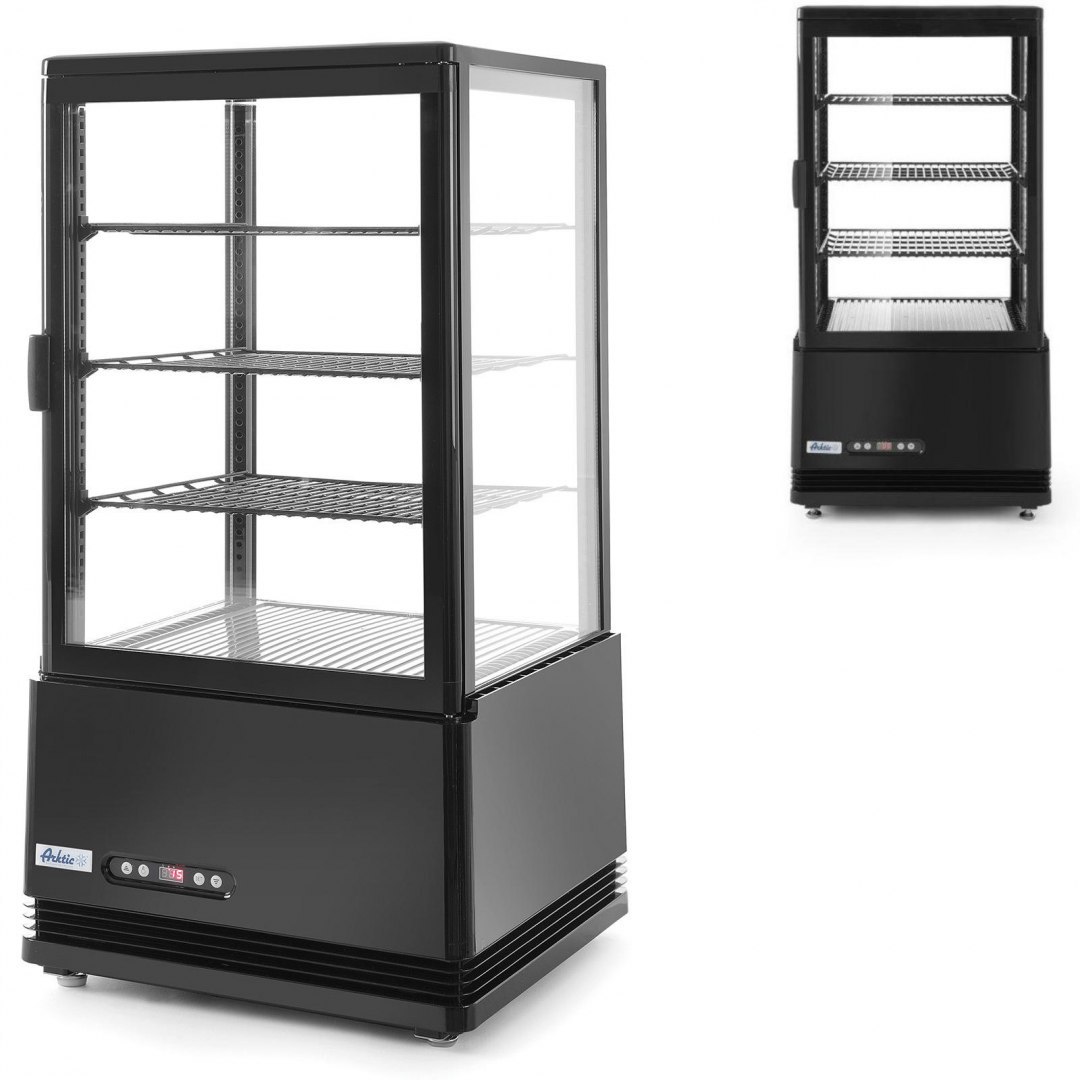 Witryna chłodnicza cukiernicza 3 półki 68L LED - czarna ARKTIC Witryna chłodnicza cukiernicza 3 półki 68L LED - czarna ARKTIC