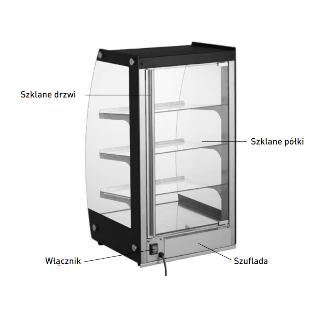 Witryna neutralna samoobsługowa do prezentacji i wydawania potraw LED szer. 415mm Hendi Witryna neutralna samoobsługowa do prezentacji i wydawania potraw LED szer. 415mm Hendi