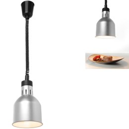 Lampa do podgrzewania potraw - wisząca cylindryczna stożkowa srebrna 250W Hendi