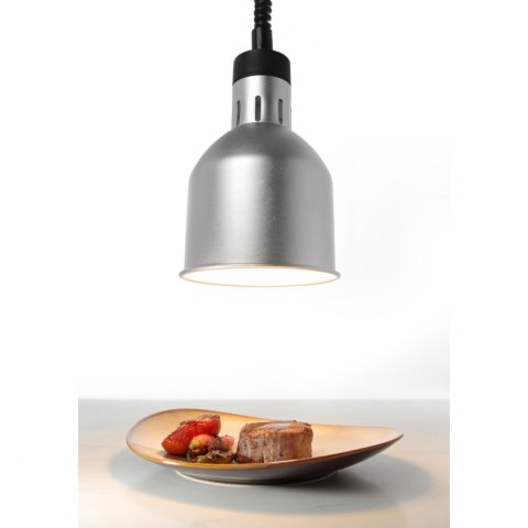Lampa do podgrzewania potraw - wisząca cylindryczna stożkowa srebrna 250W Hendi Lampa do podgrzewania potraw - wisząca cylindryczna stożkowa srebrna 250W Hendi