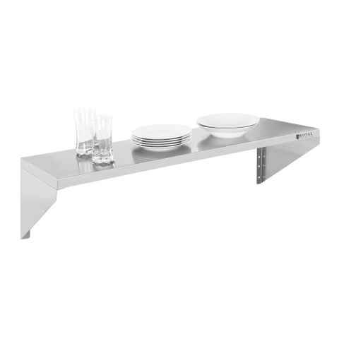 Półka ścienna wisząca stalowa nierdzewna pojedyncza 90cm Royal Catering Półka ścienna wisząca stalowa nierdzewna pojedyncza 90cm Royal Catering