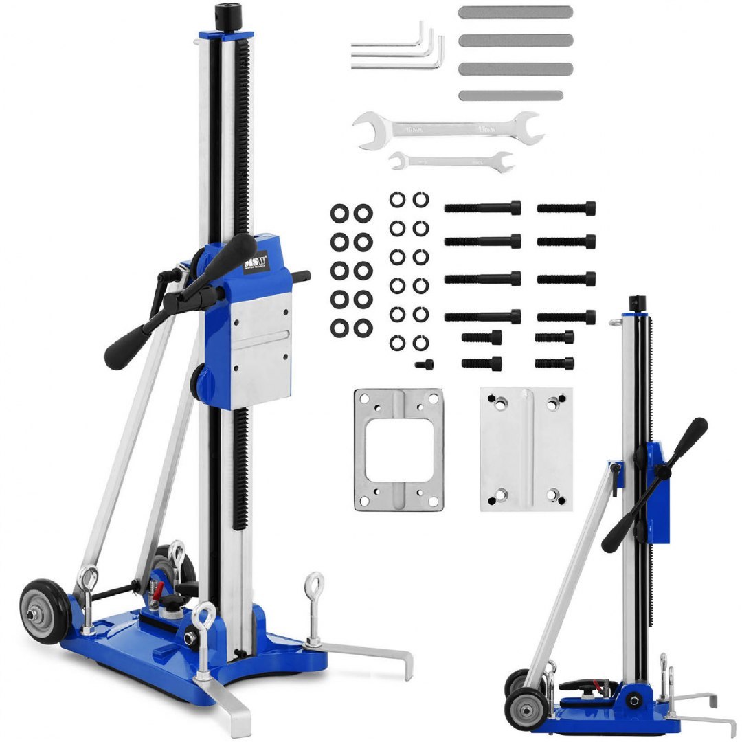 Statyw stojak do wiertnicy wiertarki koronowej z regulacją i kołami śr. 130-300 mm MSW Statyw stojak do wiertnicy wiertarki koronowej z regulacją i kołami śr. 130-300 mm MSW
