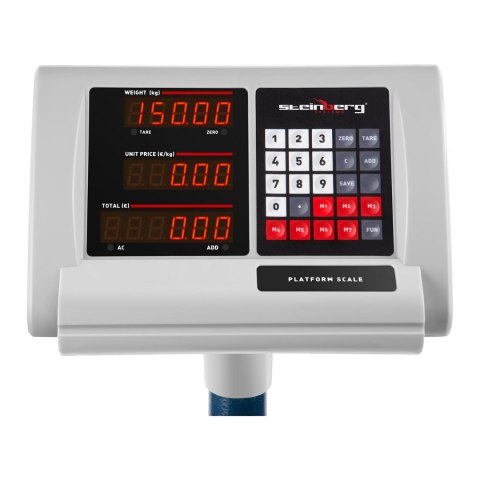 Waga platformowa magazynowa licząca składana 40x50cm zasilacz + akumulator 150kg / 50g Steinberg Systems Waga platformowa magazynowa licząca składana 40x50cm zasilacz + akumulator 150kg / 50g Steinberg Systems