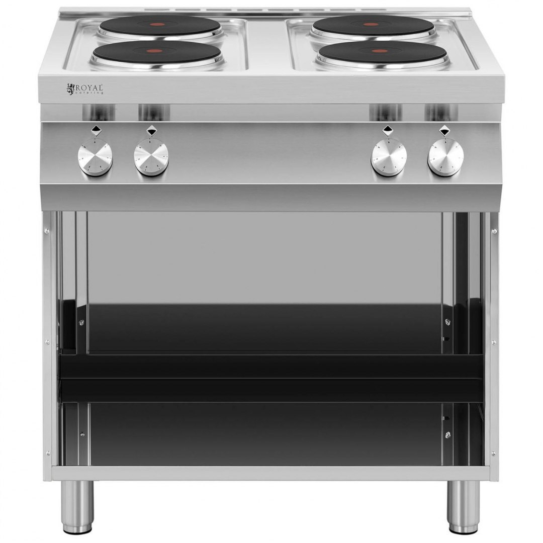 Kuchnia elektryczna 4-płytowa wolnostojąca z otwartą podstawą 4 x 2600 W 400 V ITALY Royal Catering Kuchnia elektryczna 4-płytowa wolnostojąca z otwartą podstawą 4 x 2600 W 400 V ITALY Royal Catering