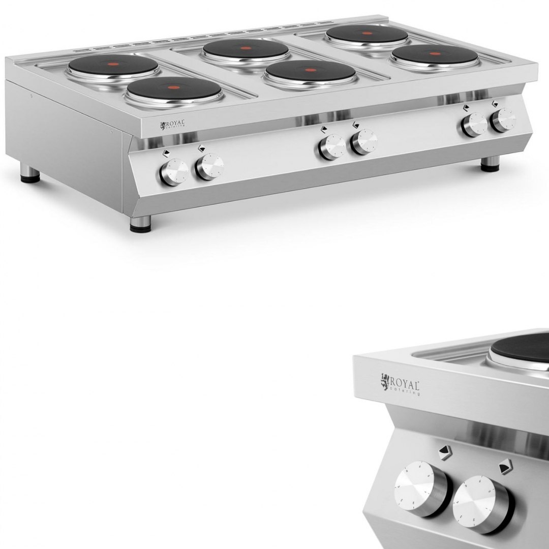 Kuchnia elektryczna 6-płytowa nastawna śr. 22 cm 6 x 2600 W 400 V ITALY Royal Catering Kuchnia elektryczna 6-płytowa nastawna śr. 22 cm 6 x 2600 W 400 V ITALY Royal Catering