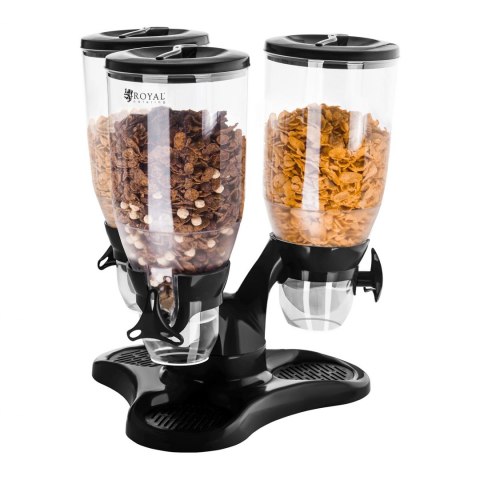 Dozownik dyspenser obrotowy do produktów sypkich płatków muesli bakalii kawy 3 x 3L Royal Catering Dozownik dyspenser obrotowy do produktów sypkich płatków muesli bakalii kawy 3 x 3L Royal Catering