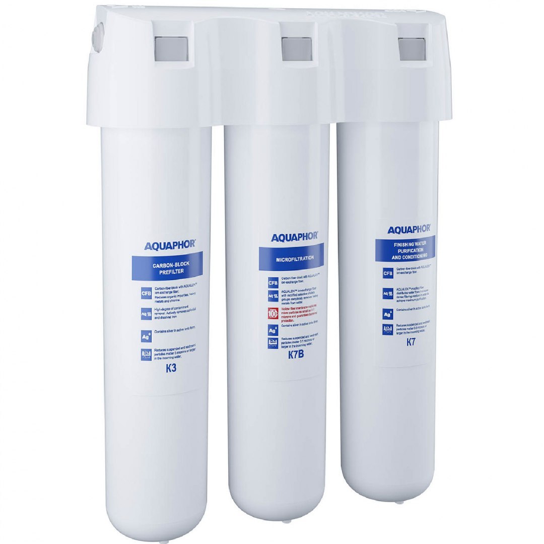 Filtr podzlewowy do uzdatniania wody z kranem K3 K7B K7 - zestaw 3 szt. AQUAPHOR Filtr podzlewowy do uzdatniania wody z kranem K3 K7B K7 - zestaw 3 szt. AQUAPHOR
