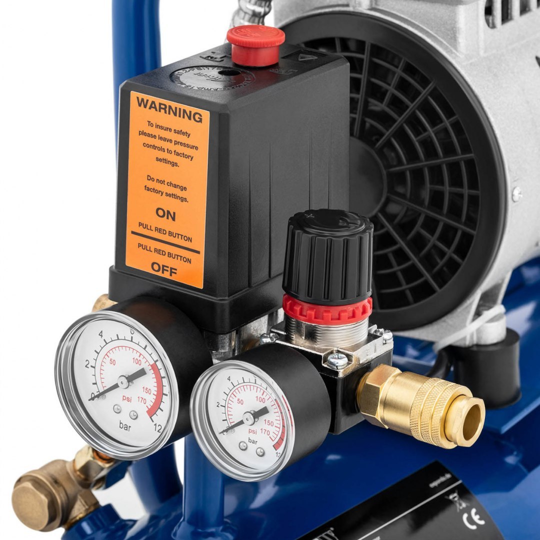 Kompresor sprężarka powietrza bezolejowa z ciśnieniomierzem 6-8 bar 8 l/2.1 GAL 750 W MSW Kompresor sprężarka powietrza bezolejowa z ciśnieniomierzem 6-8 bar 8 l/2.1 GAL 750 W MSW