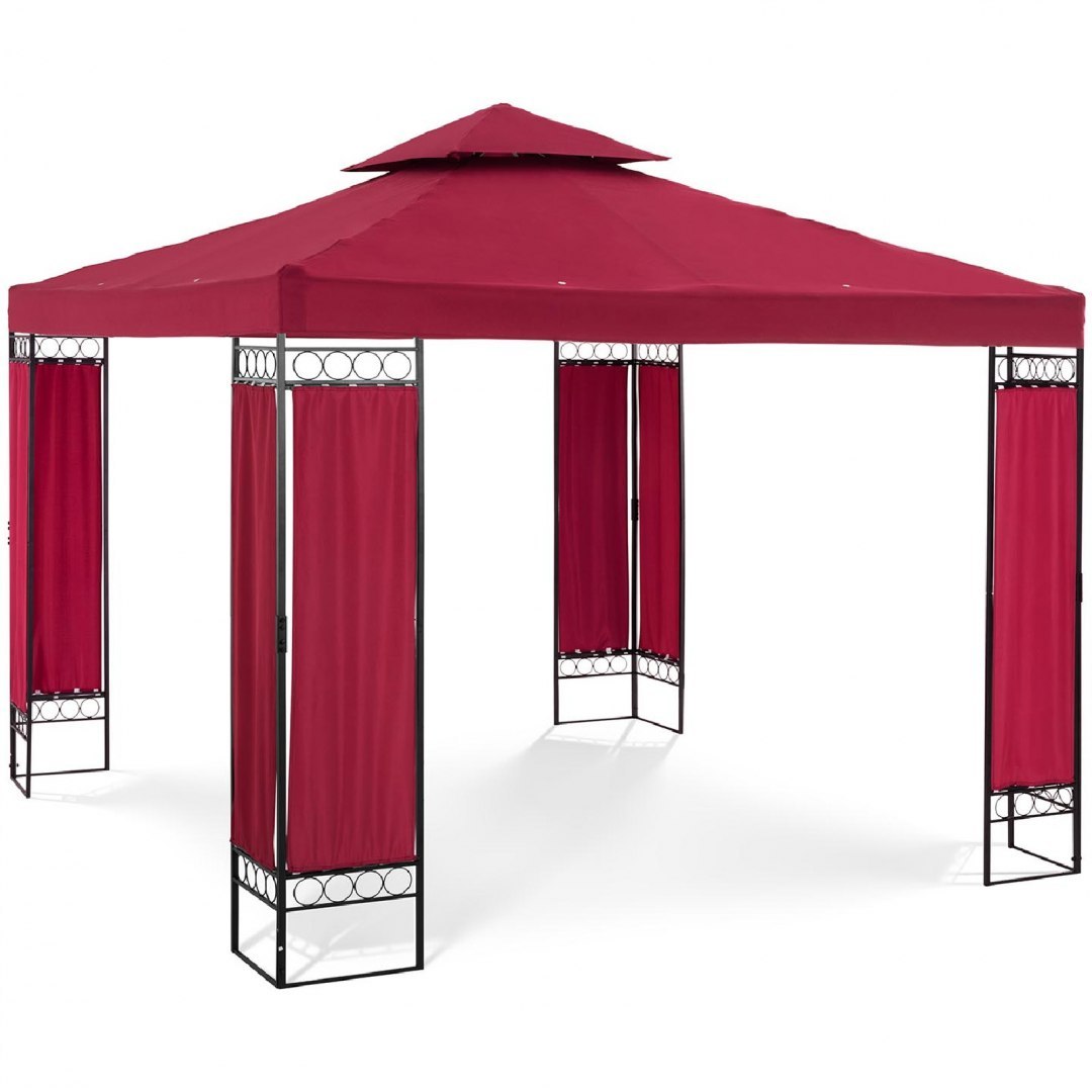 Pawilon ogrodowy altana namiot składany 3 x 3 x 2.6 m czerwone wino UNIPRODO Pawilon ogrodowy altana namiot składany 3 x 3 x 2.6 m czerwone wino UNIPRODO