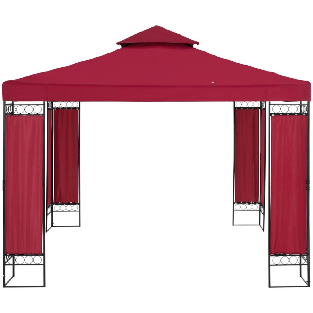 Pawilon ogrodowy altana namiot składany 3 x 3 x 2.6 m czerwone wino UNIPRODO Pawilon ogrodowy altana namiot składany 3 x 3 x 2.6 m czerwone wino UNIPRODO