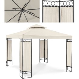 Pawilon ogrodowy altana namiot składany 3 x 3 x 2.6 m kremowy UNIPRODO
