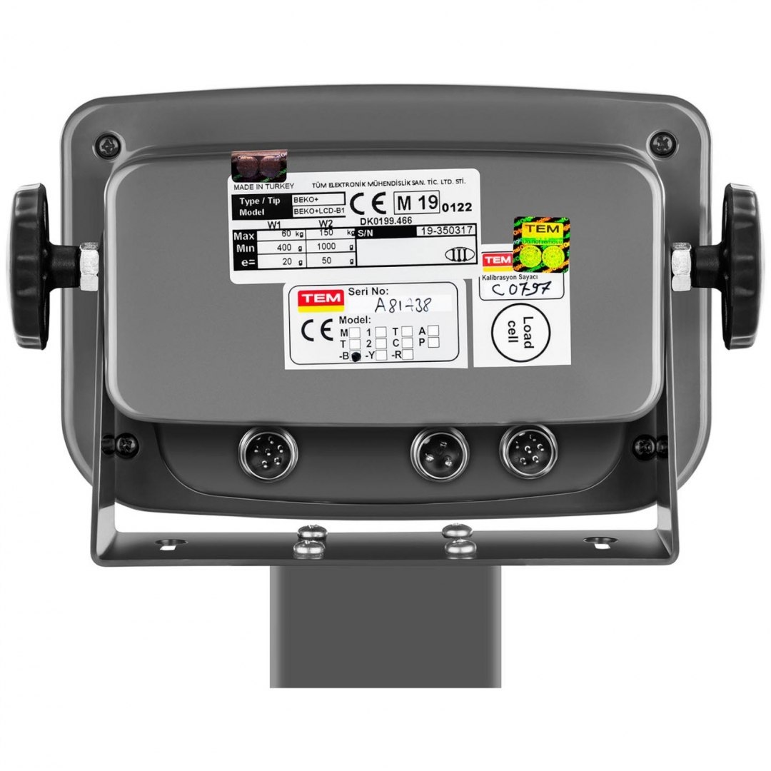 Waga platformowa przemysłowa interfejs RS232 150 kg / 50 g LCD M LEGALIZACJA TEM Waga platformowa przemysłowa interfejs RS232 150 kg / 50 g LCD M LEGALIZACJA TEM
