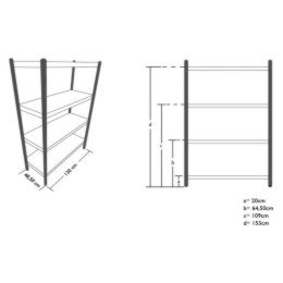 Regał ze stali nierdzewnej gastronomiczny 120x48,5x155cm Royal Catering