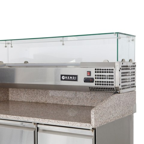 Stół chłodniczy do pizzy z nadstawą chłodniczą blat granitowy szer 140cm - Hendi 232033 Hendi Stół chłodniczy do pizzy z nadstawą chłodniczą blat granitowy szer 140cm - Hendi 232033 Hendi