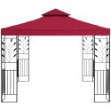 Pawilon ogrodowy altana z ornamentem składana 3 x 3 x 2.6 m czerwone wino UNIPRODO