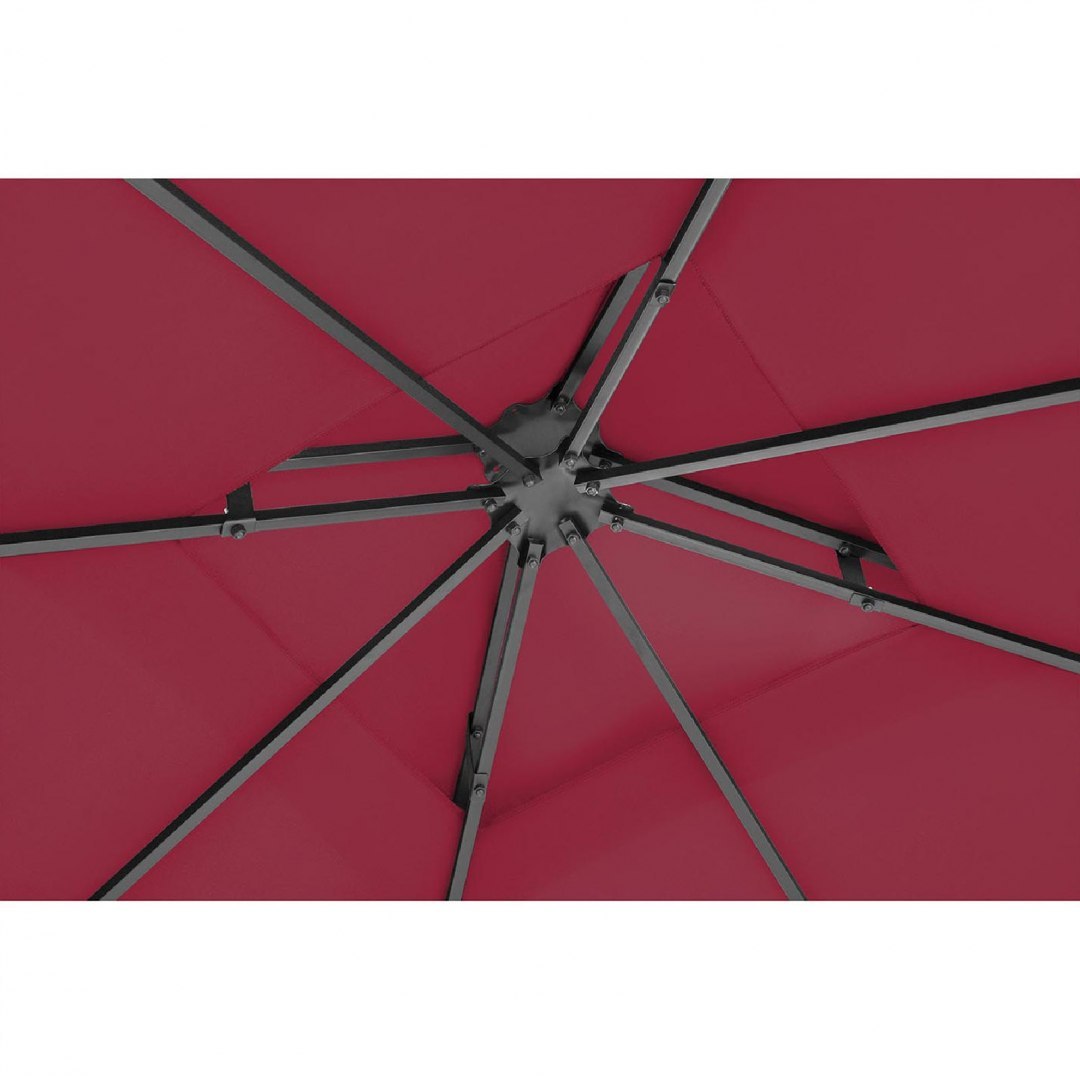 Pawilon ogrodowy altana z ornamentem składana 3 x 3 x 2.6 m czerwone wino UNIPRODO Pawilon ogrodowy altana z ornamentem składana 3 x 3 x 2.6 m czerwone wino UNIPRODO