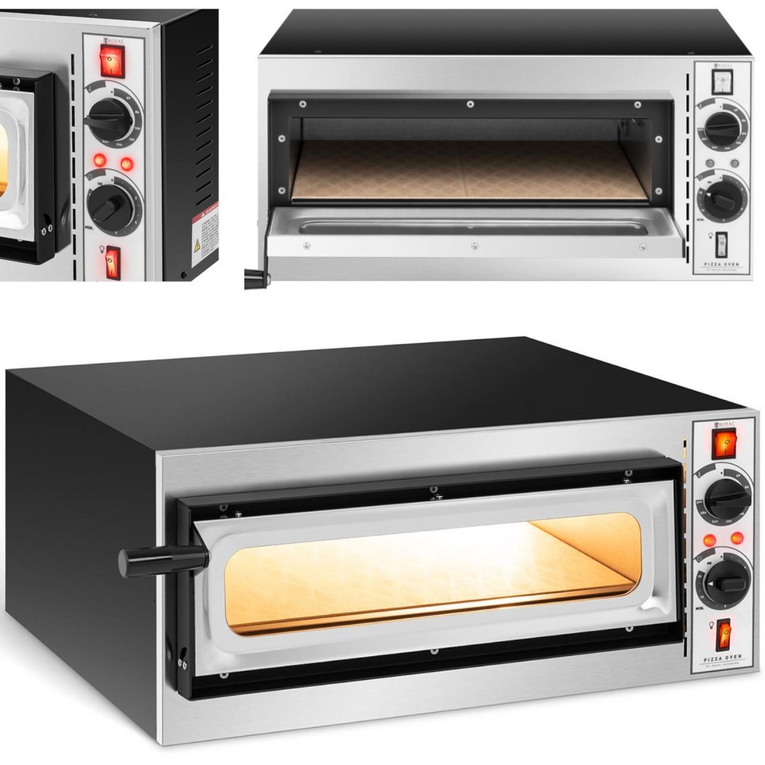 Piec do pizzy jednokomorowy z szybą 1 pizza śr. 32 cm 230 V 1600 W ITALY Royal Catering Piec do pizzy jednokomorowy z szybą 1 pizza śr. 32 cm 230 V 1600 W ITALY Royal Catering