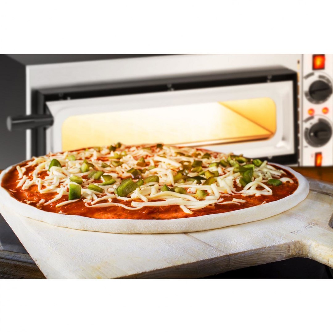 Piec do pizzy jednokomorowy z szybą 1 pizza śr. 32 cm 230 V 1600 W ITALY Royal Catering Piec do pizzy jednokomorowy z szybą 1 pizza śr. 32 cm 230 V 1600 W ITALY Royal Catering