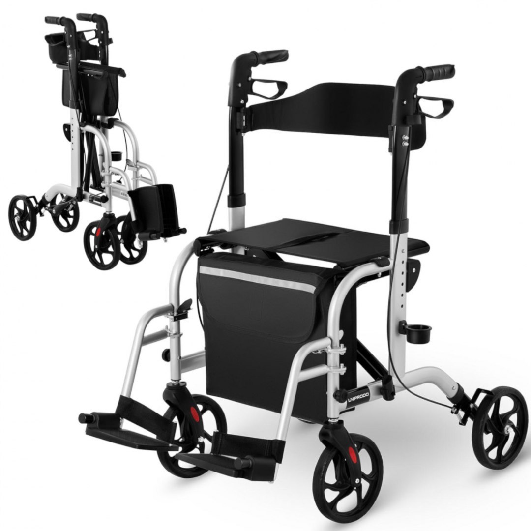 Balkonik chodzik rehabilitacyjny 2w1 z funkcją wózka składany z torbą do 136kg UNIPRODO Balkonik chodzik rehabilitacyjny 2w1 z funkcją wózka składany z torbą do 136kg UNIPRODO