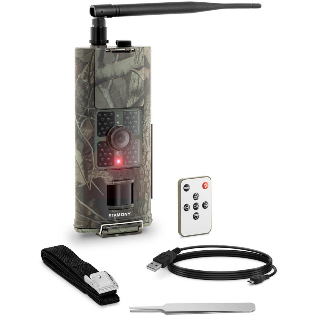 Fotopułapka kamera leśna z czujnikiem ruchu 8MP F-HD 20m IR LED GSM-3G ANT Stamony Fotopułapka kamera leśna z czujnikiem ruchu 8MP F-HD 20m IR LED GSM-3G ANT Stamony
