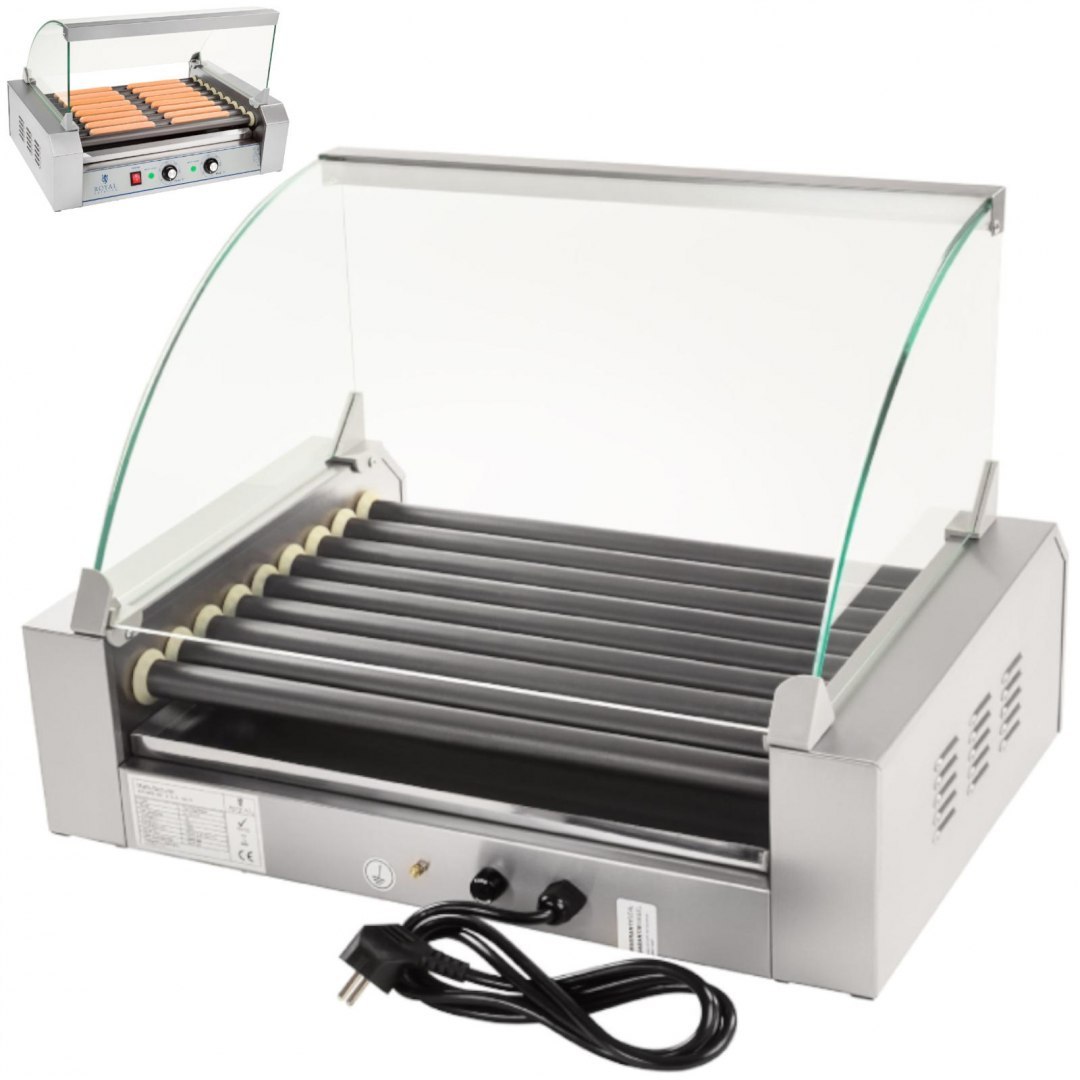 Grill rolkowy z szybą Roller grill z rolkami z teflonu 9T Royal Catering Grill rolkowy z szybą Roller grill z rolkami z teflonu 9T Royal Catering