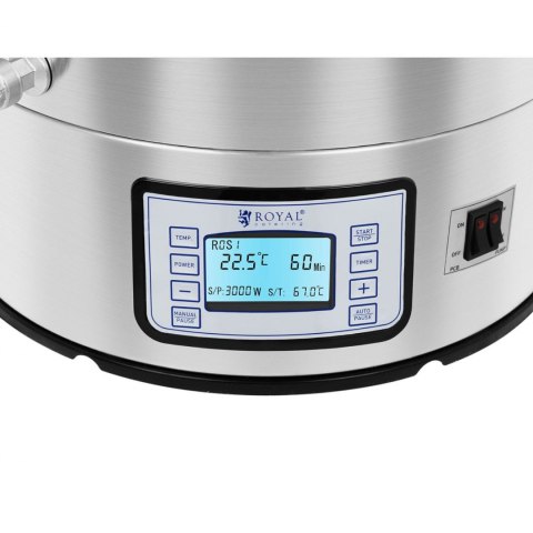 Kocioł warzelny zacierny do produkcji piwa stal nierdzewna 2500W LCD 40L Royal Catering Kocioł warzelny zacierny do produkcji piwa stal nierdzewna 2500W LCD 40L Royal Catering