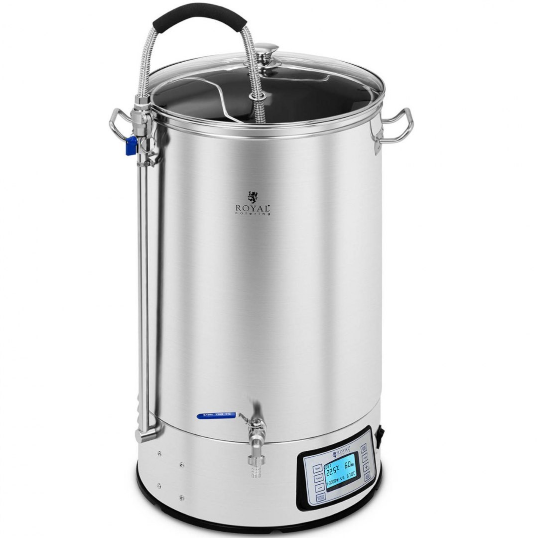 Kocioł warzelny zacierny do produkcji piwa stal nierdzewna 2500W LCD 60L Royal Catering Kocioł warzelny zacierny do produkcji piwa stal nierdzewna 2500W LCD 60L Royal Catering