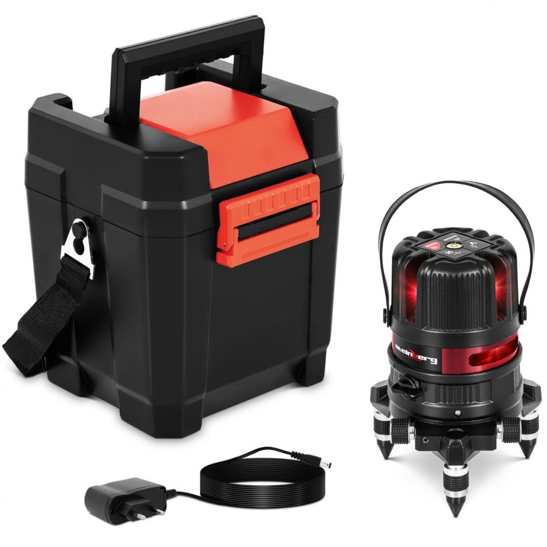 Laser krzyżowy samopoziomujący liniowy z trójnogiem i walizką 25 m 360 Steinberg Systems Laser krzyżowy samopoziomujący liniowy z trójnogiem i walizką 25 m 360 Steinberg Systems
