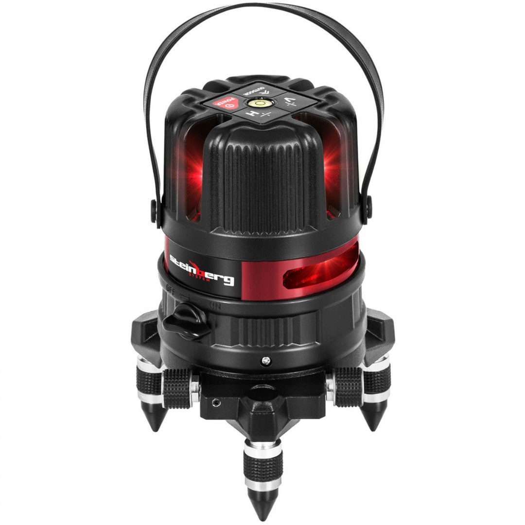 Laser krzyżowy samopoziomujący liniowy z trójnogiem i walizką 25 m 360 Steinberg Systems Laser krzyżowy samopoziomujący liniowy z trójnogiem i walizką 25 m 360 Steinberg Systems